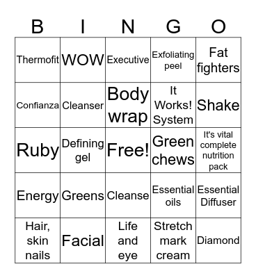 It Works! Bingo Card