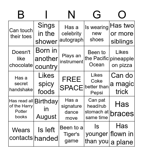 BINGO Card