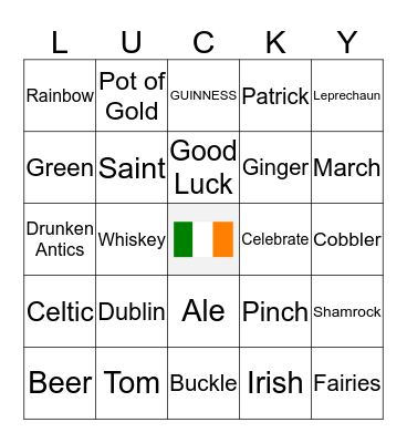 St. Patrick's Day Bingo Card