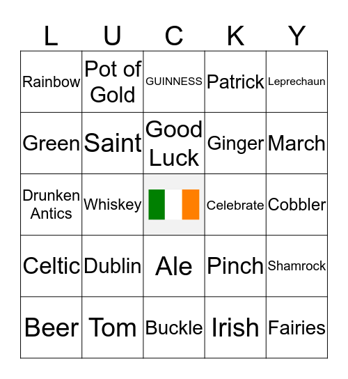 St. Patrick's Day Bingo Card