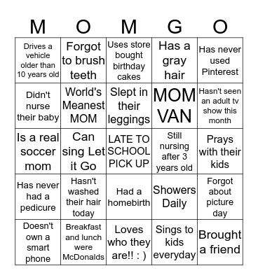 SPA NIGHT MOMGO Bingo Card