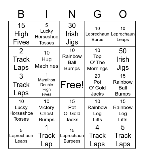 IRISH BINGO Card