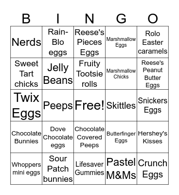 Easter Bingo Card