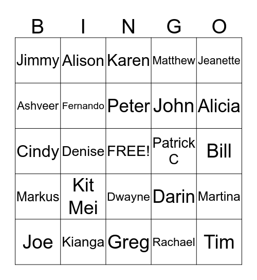 People United Club June 13, 2013 Bingo Card