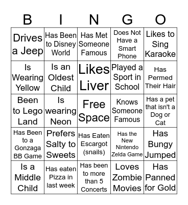 Avalon's Get to Know you Bingo! Bingo Card
