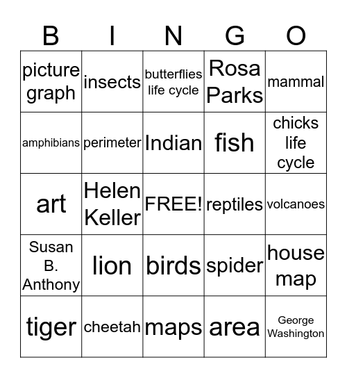 Haruto's Second Grade Bingo Game Bingo Card