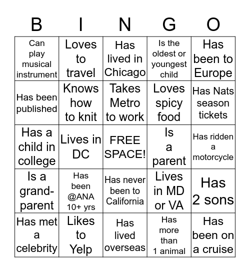 BINGO! Bingo Card