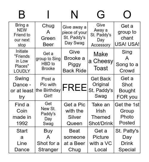 Brooke's Birthday Bash BINGO 2017 Bingo Card