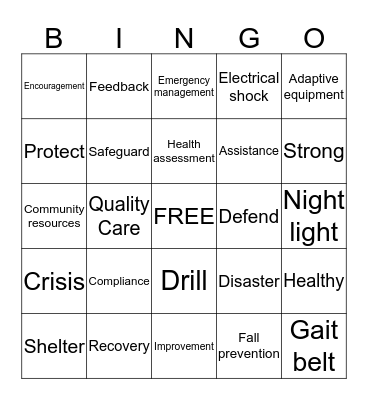 Star Studded SAFETY BINGO Card