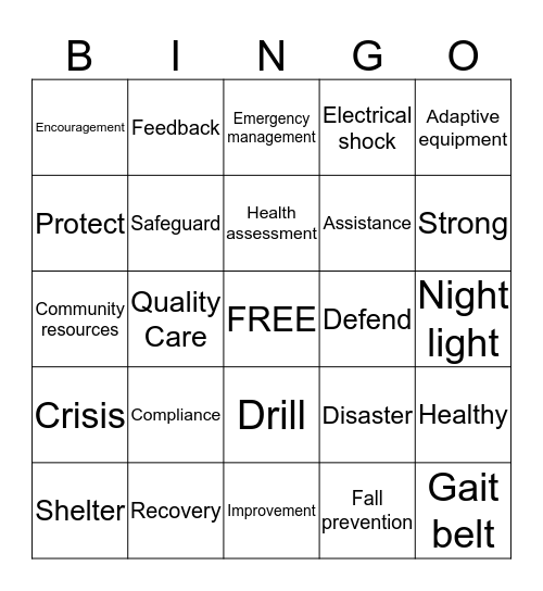 Star Studded SAFETY BINGO Card
