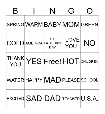 BINGO Card