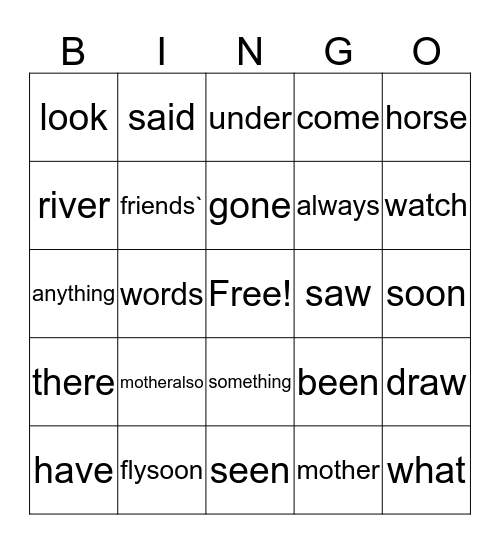 sight words week 18 Bingo Card