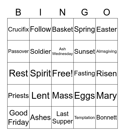 Lent/EasterUntitled Bingo Card