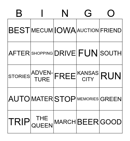 BEST FRIENDS Bingo Card