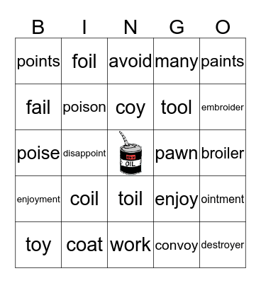 Level 3 Lesson 8 Bingo Card