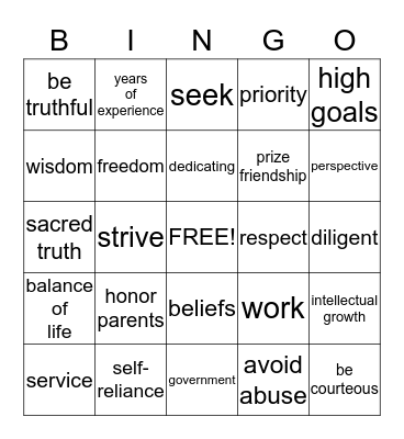 OCTAGON CREED Bingo Card