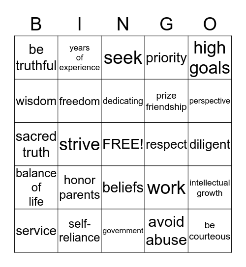 OCTAGON CREED Bingo Card
