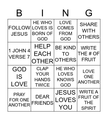 THE PRAYER OF FAITH Bingo Card