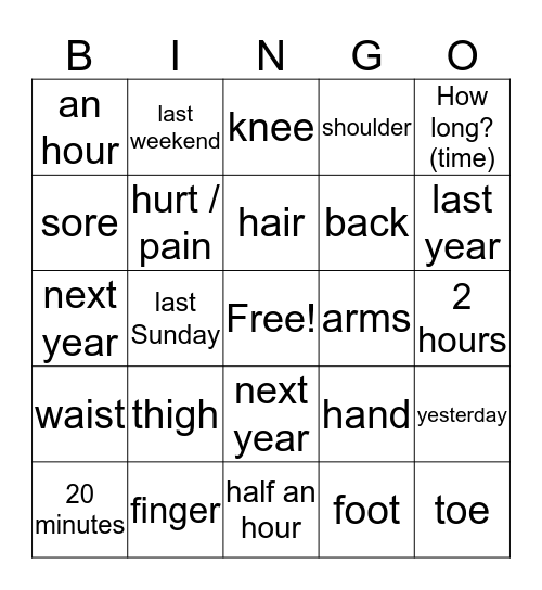 Healthy life Bingo 2 Bingo Card