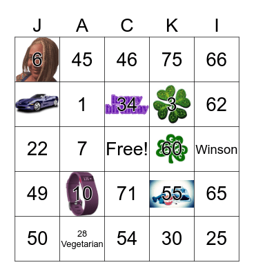 HAPPY BIRTHDAY Bingo Card