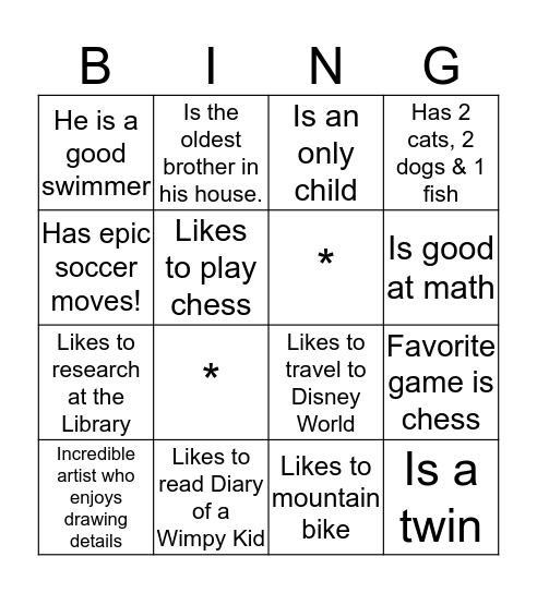 Cub Scout Bing(o)! Bingo Card