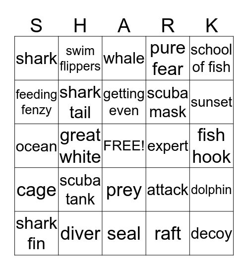 Shark Bingo Card