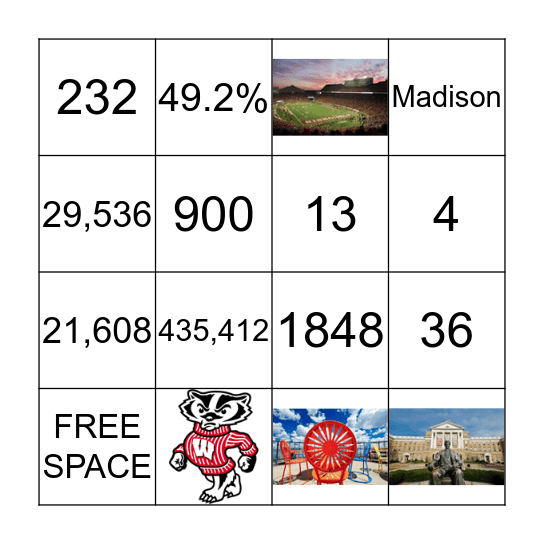 UW-Madison Bingo Card