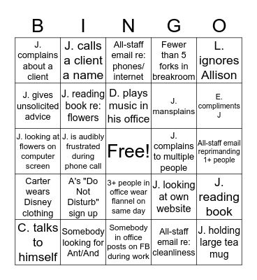 biMNgo Bingo Card
