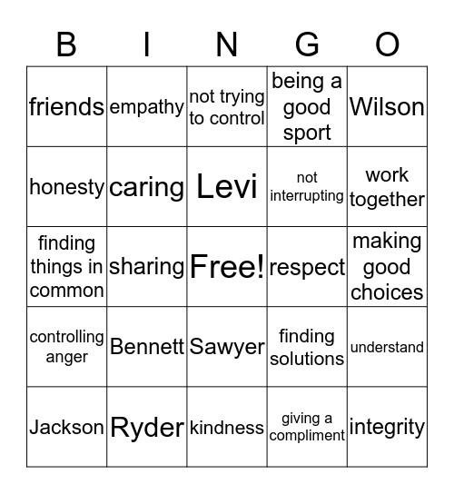 Seattle Hill Bingo Card