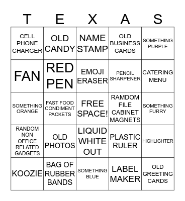 LOOK WHAT I FOUND! Bingo Card