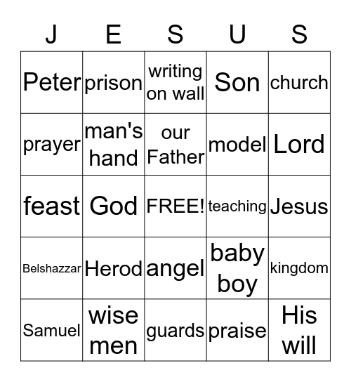 Praying For Others Bingo Card