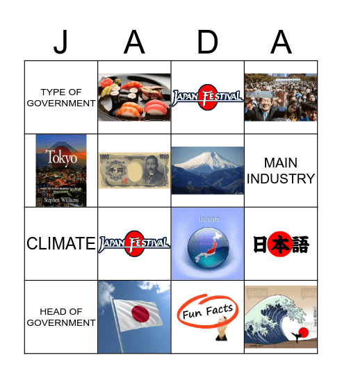 JAPANESE CULTURE Bingo Card