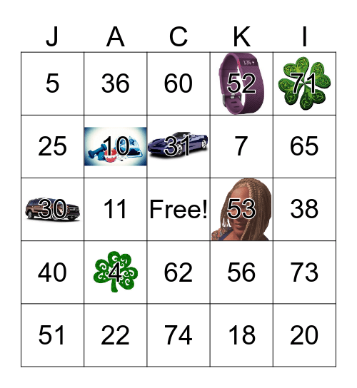 HAPPY BIRTHDAY JACKIE Bingo Card