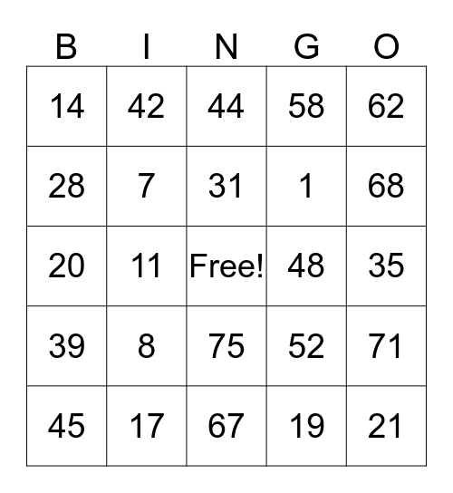 Prodigy Bingo Bonanza  Bingo Card