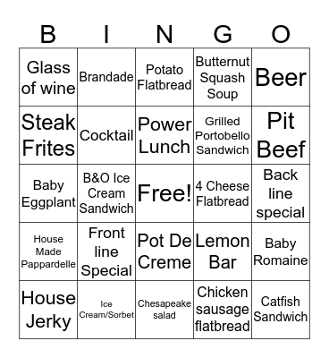 Friday Bingo Card