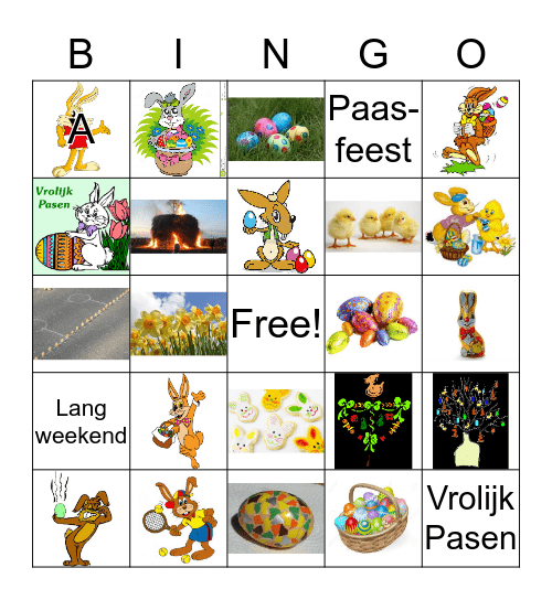 Paas Bingo Card