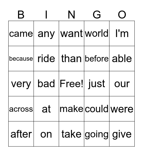 Fun, Fun, Fun!!!! Bingo Card