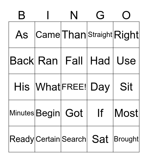 Sight Words Purple Bingo Card