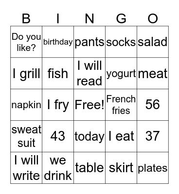 Bingo Card