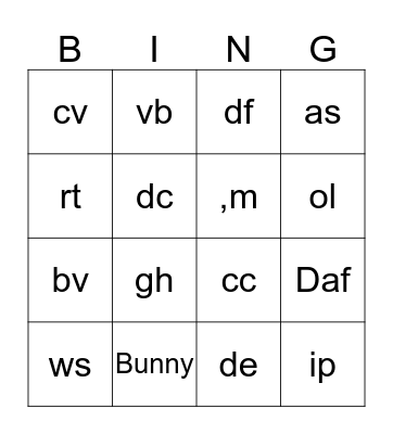 Easter Bingo Card