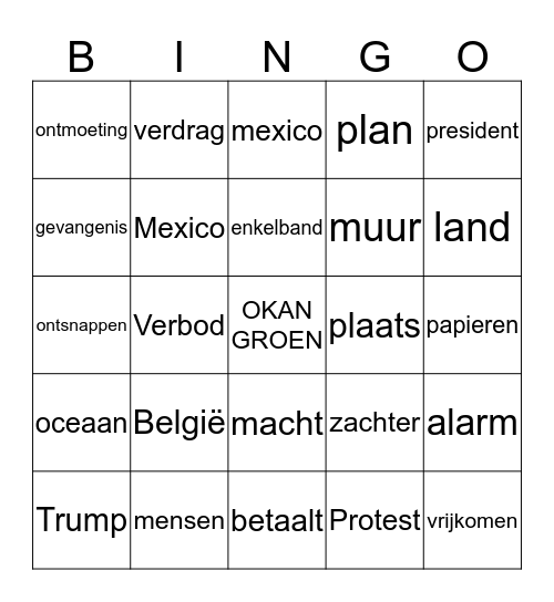 Woordbingo Card