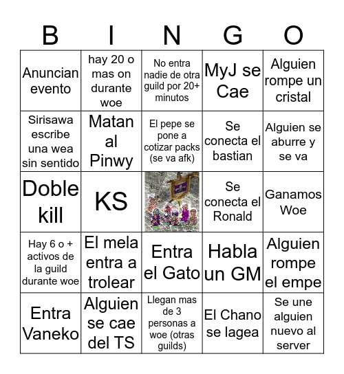 Woe Bingo Card