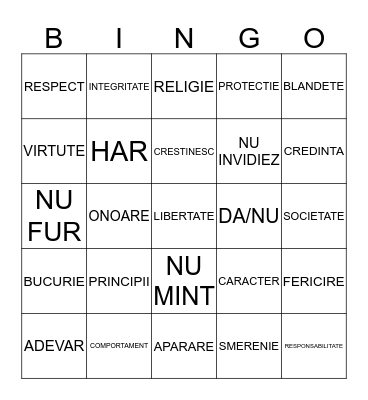 CLASA A 5-A Bingo Card