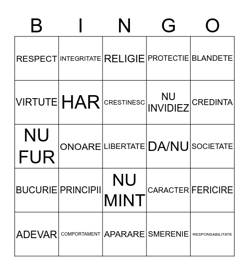 CLASA A 5-A Bingo Card