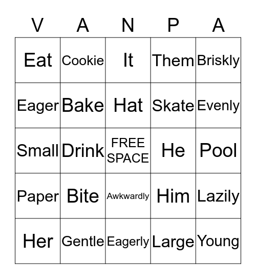 Word Bingo Card