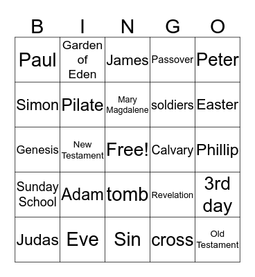 Easter Bingo Card