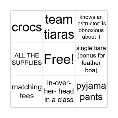 Crop Bingo Card