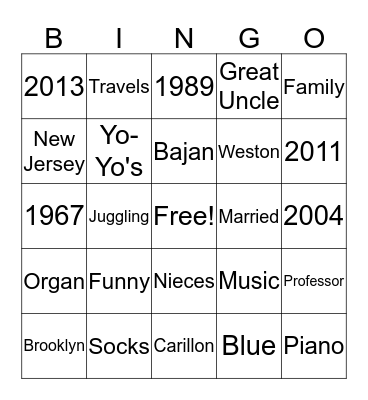 Happy 50th Birthday Bingo Card