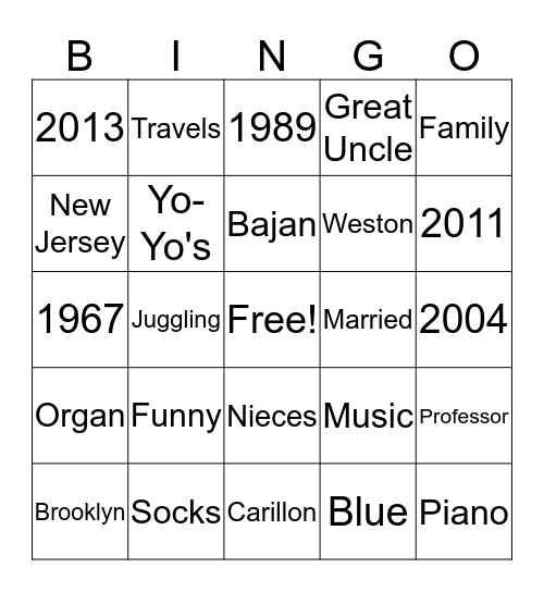 Happy 50th Birthday Bingo Card