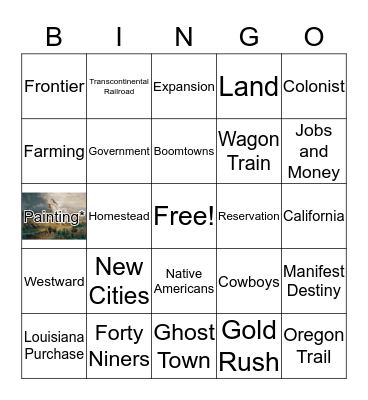 Westward Expansion Bingo Card